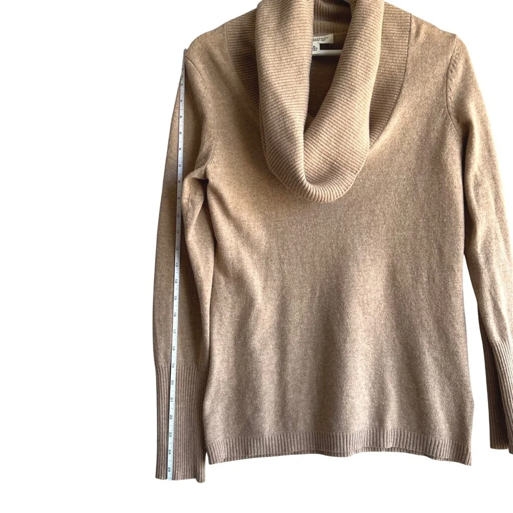 Banana Republic Merino Wool Cashmere Cowl Neck Sweater Tan S/884210-01 Medium